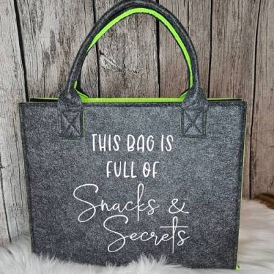Bunte robuste Filztasche mit Spruch