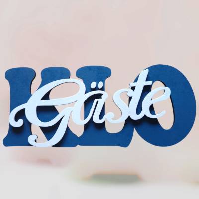 Türschild "Gäste-Klo" – MDF, zweifarbig lackiert, leicht anzubringen  Deko für Gäste WC und Bad