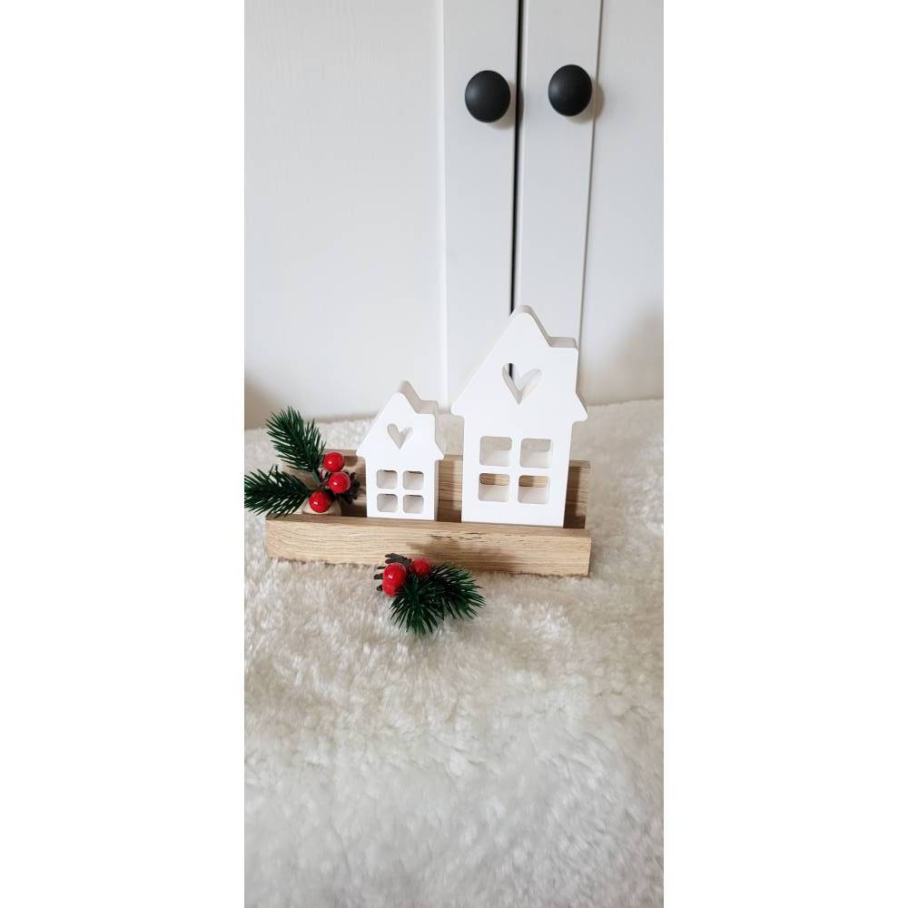 Lichthäuser / kleines Mitbringsel / Raysin Deko / Geschenkset zu Weihnachten / Skandi Deko / Weihnachtsdeko schwarz weiß