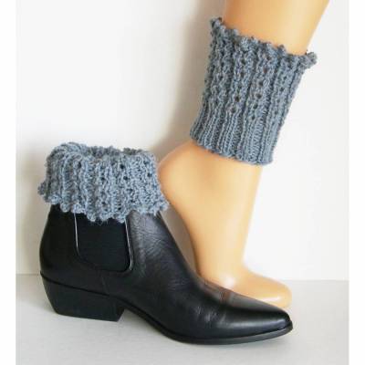 Beinstulpen, Stiefelblitzer, boot cuffs, sofort versandfertig Beinmanschette, Stiefel-Manschette, handgestrickt, Stulpen