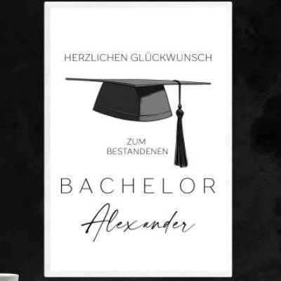 Geschenk zum ABSCHLUSS Graduierung Bachelor Ausbildung Prüfung personalisiertes Poster Abitur Master Abschluss Doktor