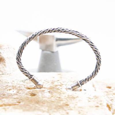 massiver Armreif, Armspange, Manschette, Silber, Wikingerschmuck, Weihnachtsgeschenk, Männerschmuck