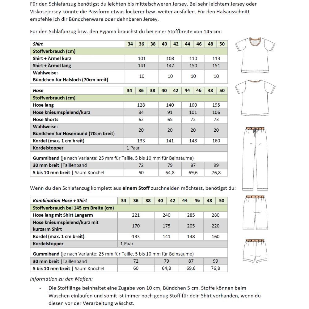 Schnittmuster „Jersey-Schlafanzug“ – gemütliches Shirt & Hose für alle Jahreszeiten, inkl. Anleitung im PDF-eBook Bild 10