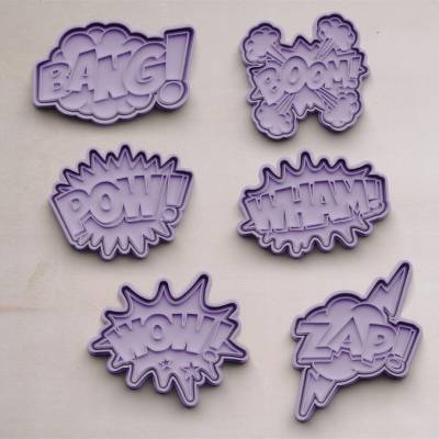 Bang Pow Wow Keksausstecher | Cookie Cutters | Ausstechform | Superheldenwörter Ausstechform