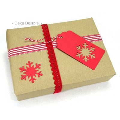 Tags Geschenkanhänger ROT Weihnachten Schneeflocke Eiskristall, Stanzteile Streuteile, BuntMixxDIY