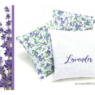 Lavendelkissen, Lavendelsäckchen, Lavendel Blüten 100% Natur, Blümchen weiß violett lila,  handmade