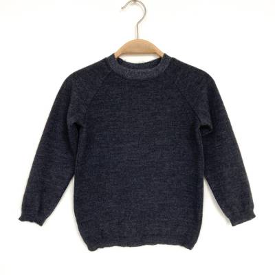 Wollpullover Größe 92 blaugrau / Upcycling Kinderpullover aus Merinowolle + Kaschmir 