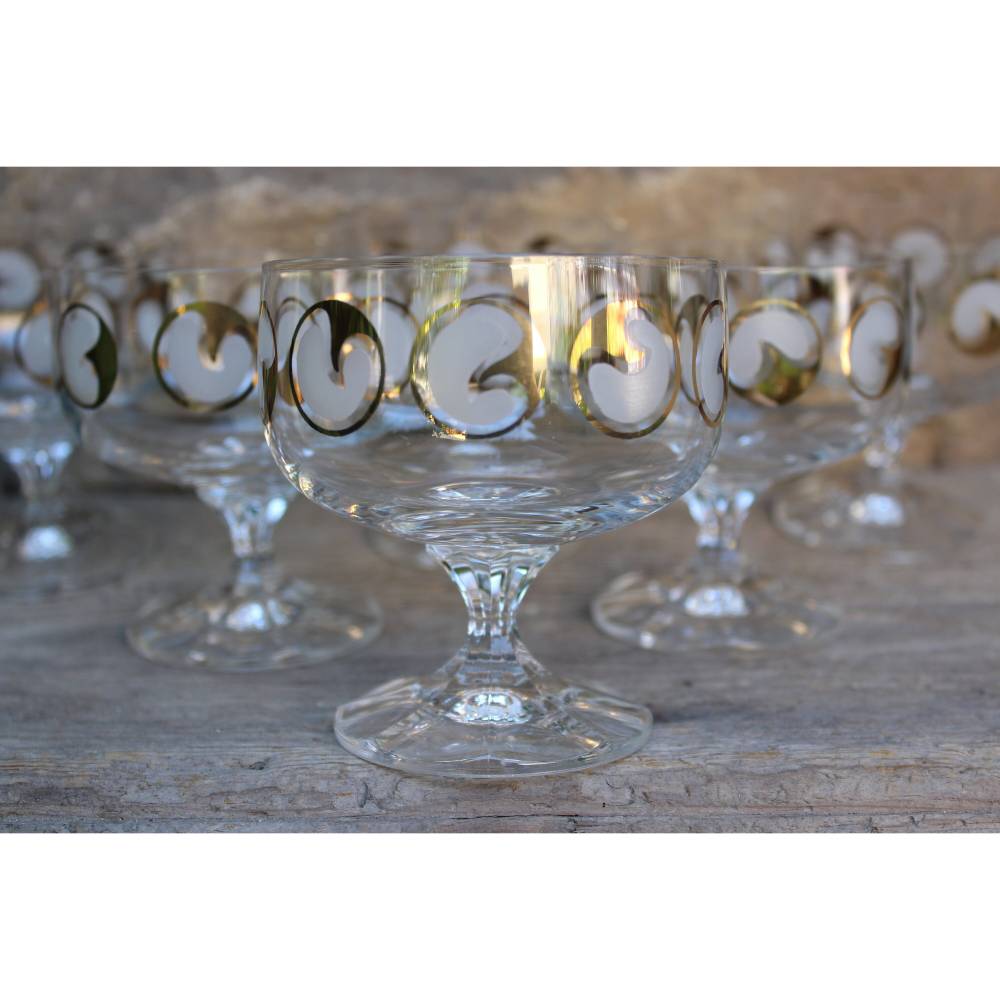 6 Sektschalen Sektgläser Bohemia Glas Kristall 70er Jahre Made in CZechoslovakia
