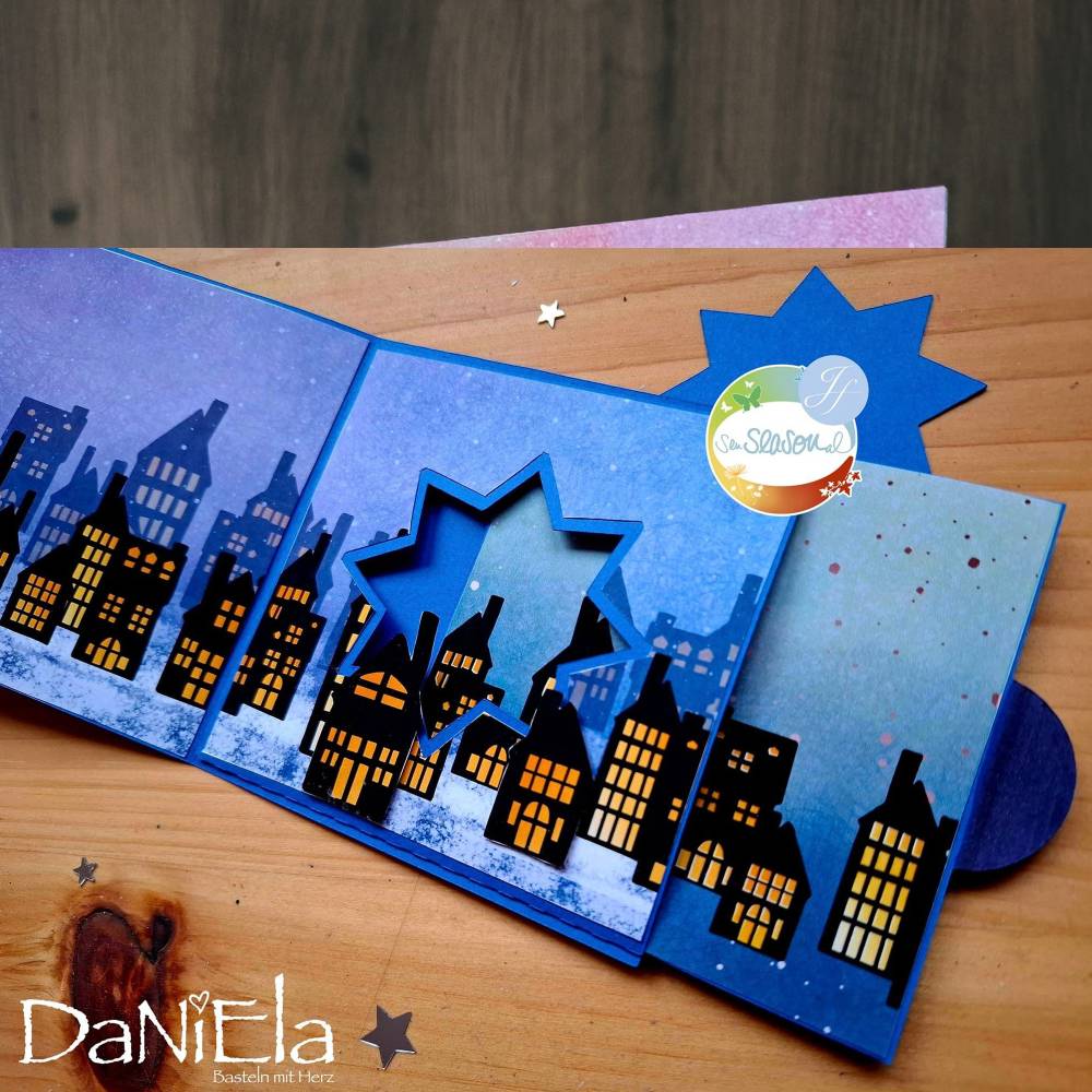 Digipapierset Weihnachtshäuschen, Weihnachtspapier für Geschenke, Adventskalender, Deko rund um Weihnachten Bild 2