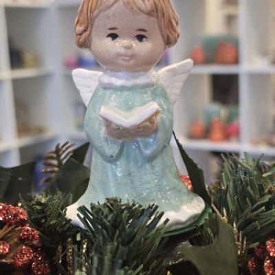 Weihnachtsengel - Schutzengel aus Keramik - Figur -