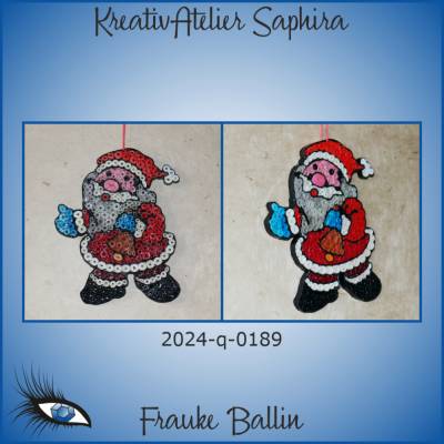 ►2024-q-0189◄ Weihnachtsmännlein mit blauen Handschuhen