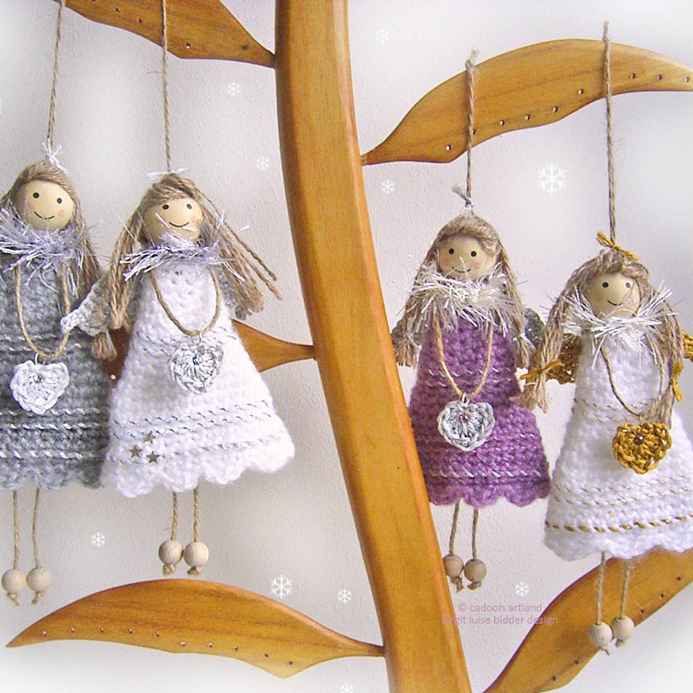 Häkelanleitung HERZENGEL ... Schutzengel, Dekobaumler, himmlische Geschenke-Idee mit Herz Bild 1