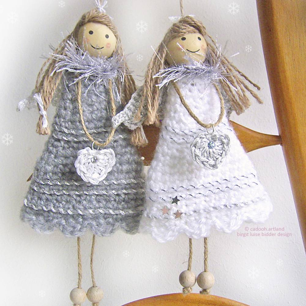 Häkelanleitung HERZENGEL ... Schutzengel, Dekobaumler, himmlische Geschenke-Idee mit Herz Bild 2