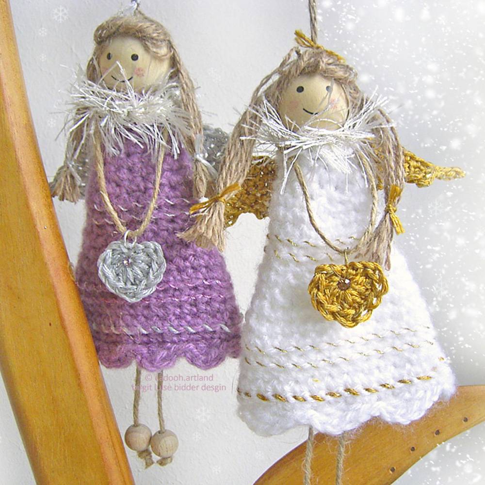 Häkelanleitung HERZENGEL ... Schutzengel, Dekobaumler, himmlische Geschenke-Idee mit Herz Bild 4