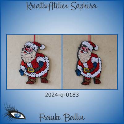 ►2024-q-0183◄ Weihnachtsmännlein mit blauen Handschuhen 2