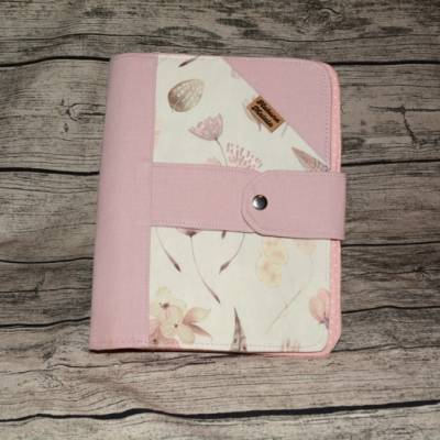 Ringbuch-Ringbuchplaner-Kalender-Notizbuch-Tagebuch-Rezepte- Ringbuchcover Lotte A5.rosa-Feder-Geschenkidee