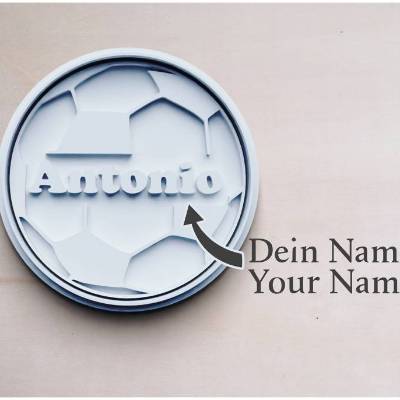 Personalisierbarer Fußball Keksausstecher | Cookie Cutters | Ausstechform | Keksform mit Wunschnamen