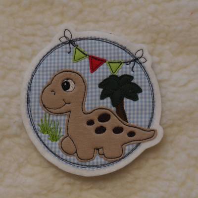Applikation Dino Button, Patch Aufnäher, zum Aufbügeln
