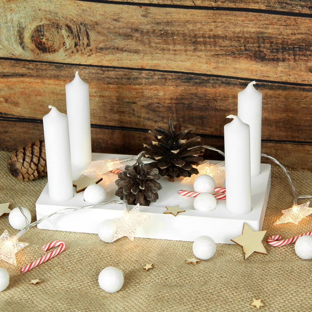 Adventskranz Tablett aus Gießpulver