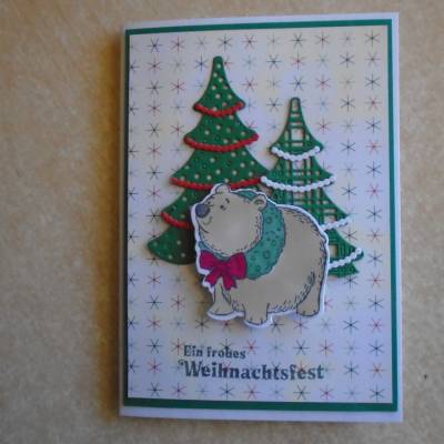 Weihnachtskarte Bär WeihnachtsBär Weihnachtspost Weihnachten Weihnachtsgrüsse Weihnachten