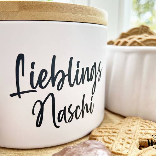 Vorratsdose Metall |  weiß | lieblingsnaschi | Keksdose | Weihnachten | peronalisiert | Wunschtext | Plätzchen | Kekse |