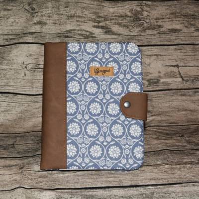 Ringbuch-Ringbuchplaner-Kalender-Notizbuch-Tagebuch-Rezepte- Ringbuchcover Lotte A5-Landhausstil-blau-braun-Geschenkidee
