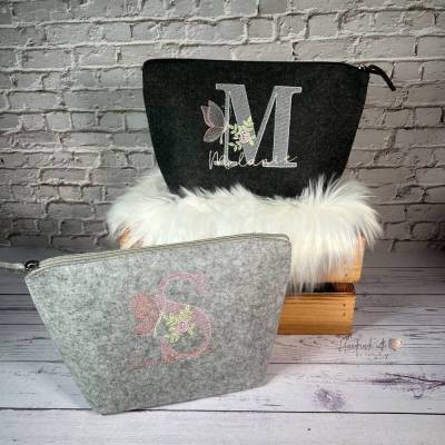Filztasche mit Namen bestickt I personalisierte Tasche I Kosmetiktasche I Geschenkidee