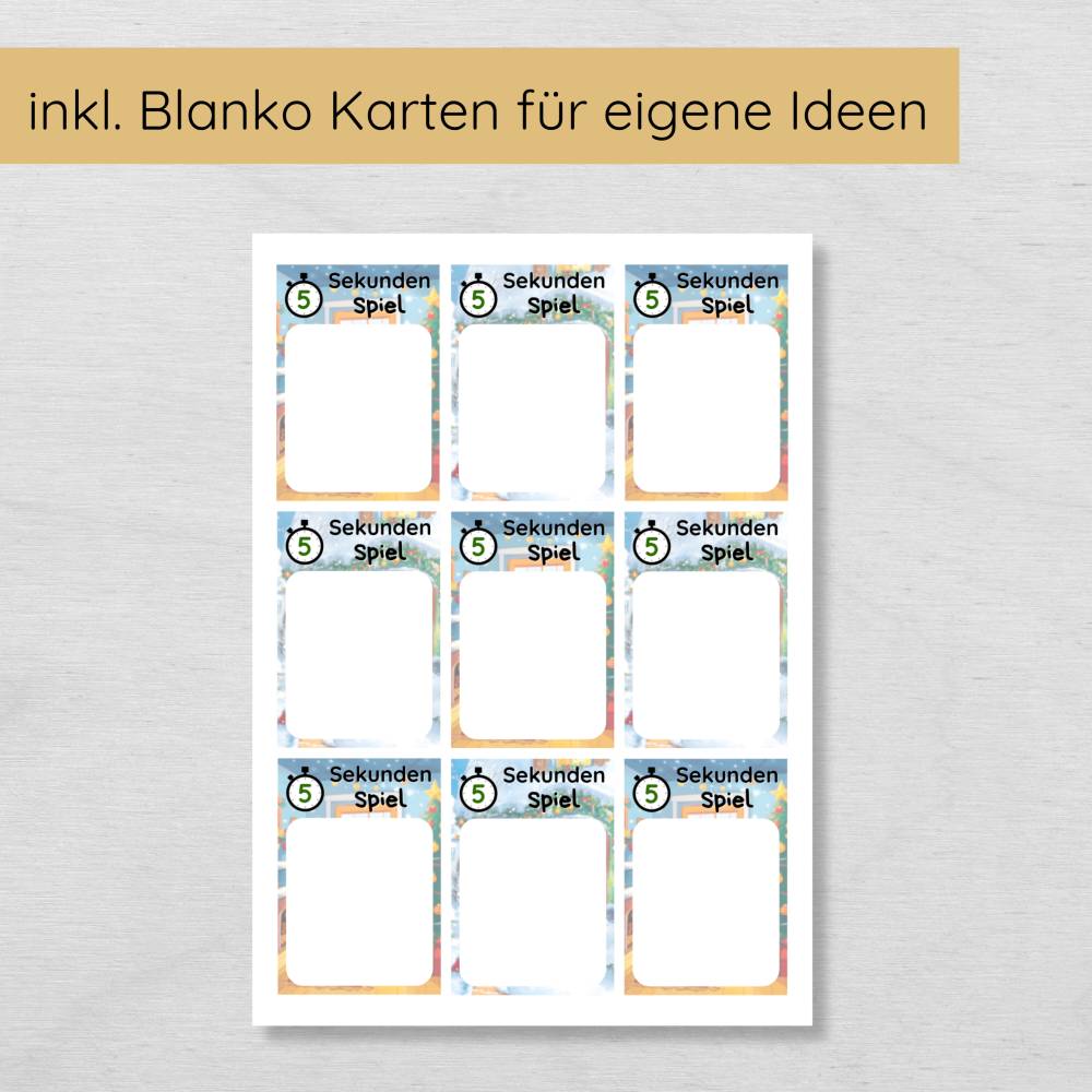 5 Sekunden Weihnachten Spiel für Kinder zum Ausdrucken, schöne Spielidee zum Weihnachtsfest Bild 4