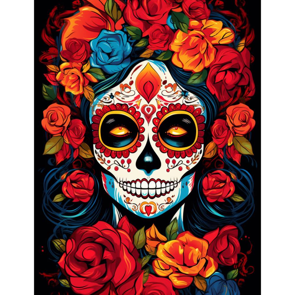 212 Dia De Los Muertos Malbuch Schädel und Frauen zum ausdrucken PDF digital Bild 5