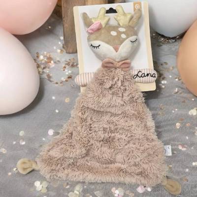 Personalisiertes Schmusetuch Reh Ella- mit hand bestickt - Geschenk zur Geburt oder Geburtstag - Bieco, super weich