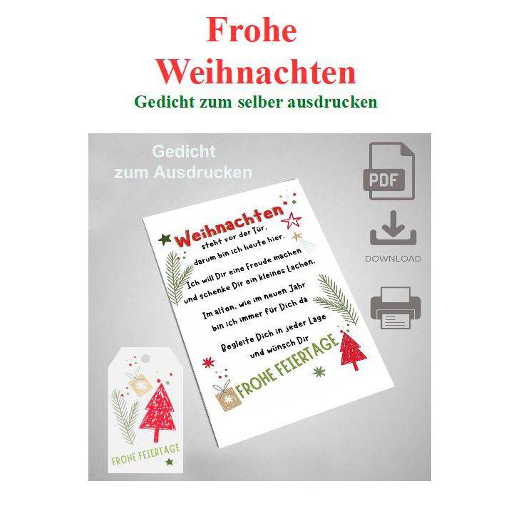 Weihnachts Gedicht für Glücksbringer, Download PDF Bild 2