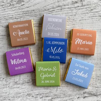 Gastgeschenk Kommunion Firmung | Schokolade Schokotäfelchen | personalisiert