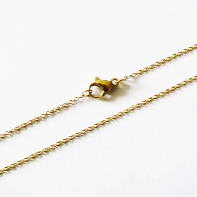 Chirurgische Edelstahlkette Gliederkette, Vakuumbeschichtung, 50 cm mit Karabinerverschluss, vergoldet