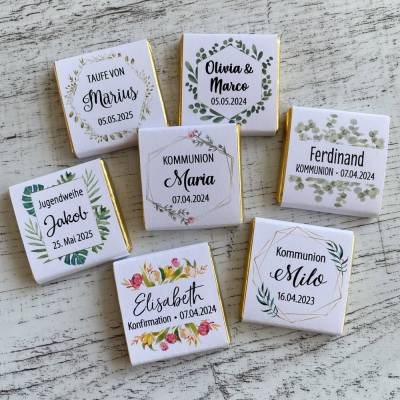 Gastgeschenk Kommunion Firmung | Schokolade Schokotäfelchen | personalisiert