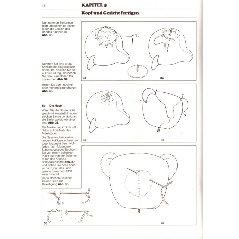 Bären selber machen – Bastelbuch mit Schnittmuster & Anleitung, neuwertig, Anleitungsbogen, Kuschelbär, Bastelheft Bild 7
