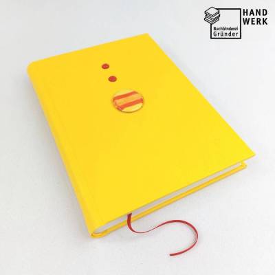 Notizbuch Keramik, gelb, A5, 150 Blatt, handgefertigt