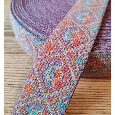 1 m elastisches Jacquardband / Gummiband / Stretchband /dehnbare Borte für Trachtengürtel