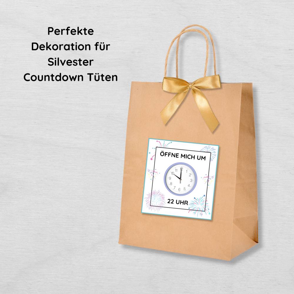 Silvester Countdown Tüten Uhren Ziffernblätter bis Mitternacht, Silvester Partyzubehör für Kinder