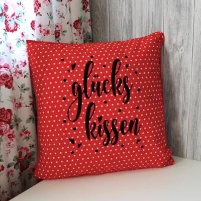 Glückskissen Kissen Kissenbezug Kissenhülle Glücksbringer Geschenk Geschenkidee Prüfung Deko Dekokissen