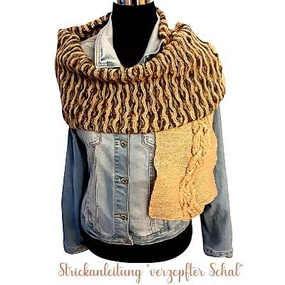 Strickanleitung „verzopfter Schal“ in deutscher Sprache