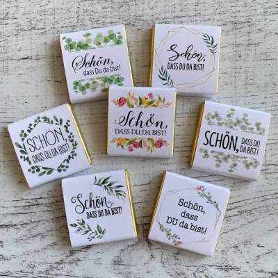 Gastgeschenk Jugendweihe | Schokolade Schokotäfelchen | Schön, dass Du da bist!
