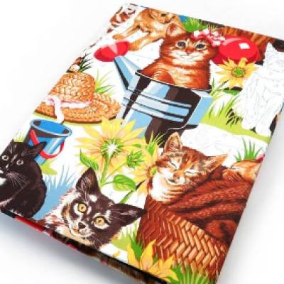 Organizer DIN A4 Schreibmappe Katzen Ordner Ringbuchordner Ringbuch Filz vegan bunt