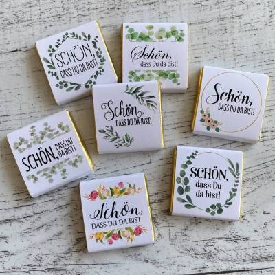 Gastgeschenk Einschulung Schulanfang | Schokolade Schokotäfelchen | Schön, dass Du da bist!
