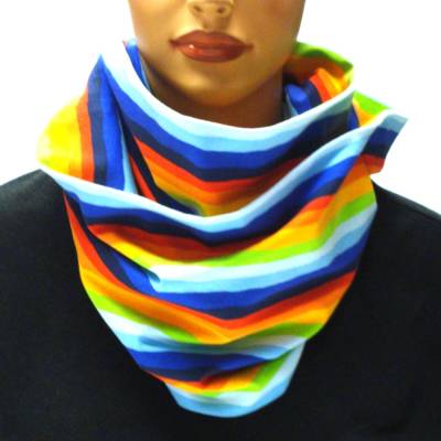 Loop Schlauchschal Rundschal  Regenbogen Multicolor 1cm Regenbogenfarben Jersey Geschenke für mich dich
