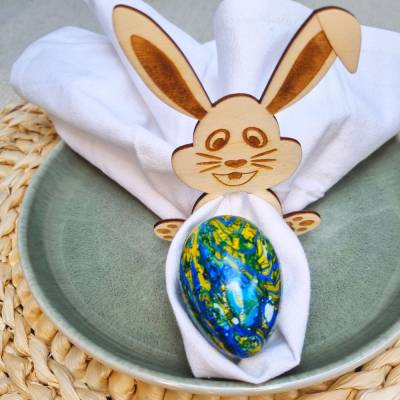 Serviettenring Ostern | Ostern Holz Deko | Tischdeko Ostern | Serviettenringe Ostern | Tischdeko Osterhase | Serviettenh