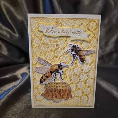 Gratulationskarte Bienenmotiv / Honigdesign Karte / Bienen Grußkarten / Glückwunschkarte 