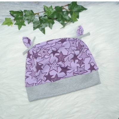 Ohrenmütze, Babymütze, Mütze, Gr.45-47cm KU, Sterne