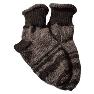 Handgestrickte Kindersocken braun-melliert, Größe 25/26, Unisex, warme Socken