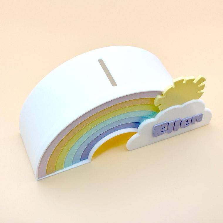 Regenbogen Spardose pastell - personalisierbar Bild 3