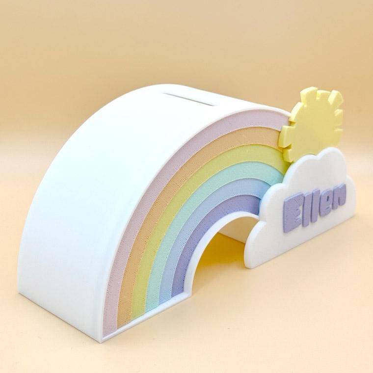 Regenbogen Spardose pastell - personalisierbar Bild 5